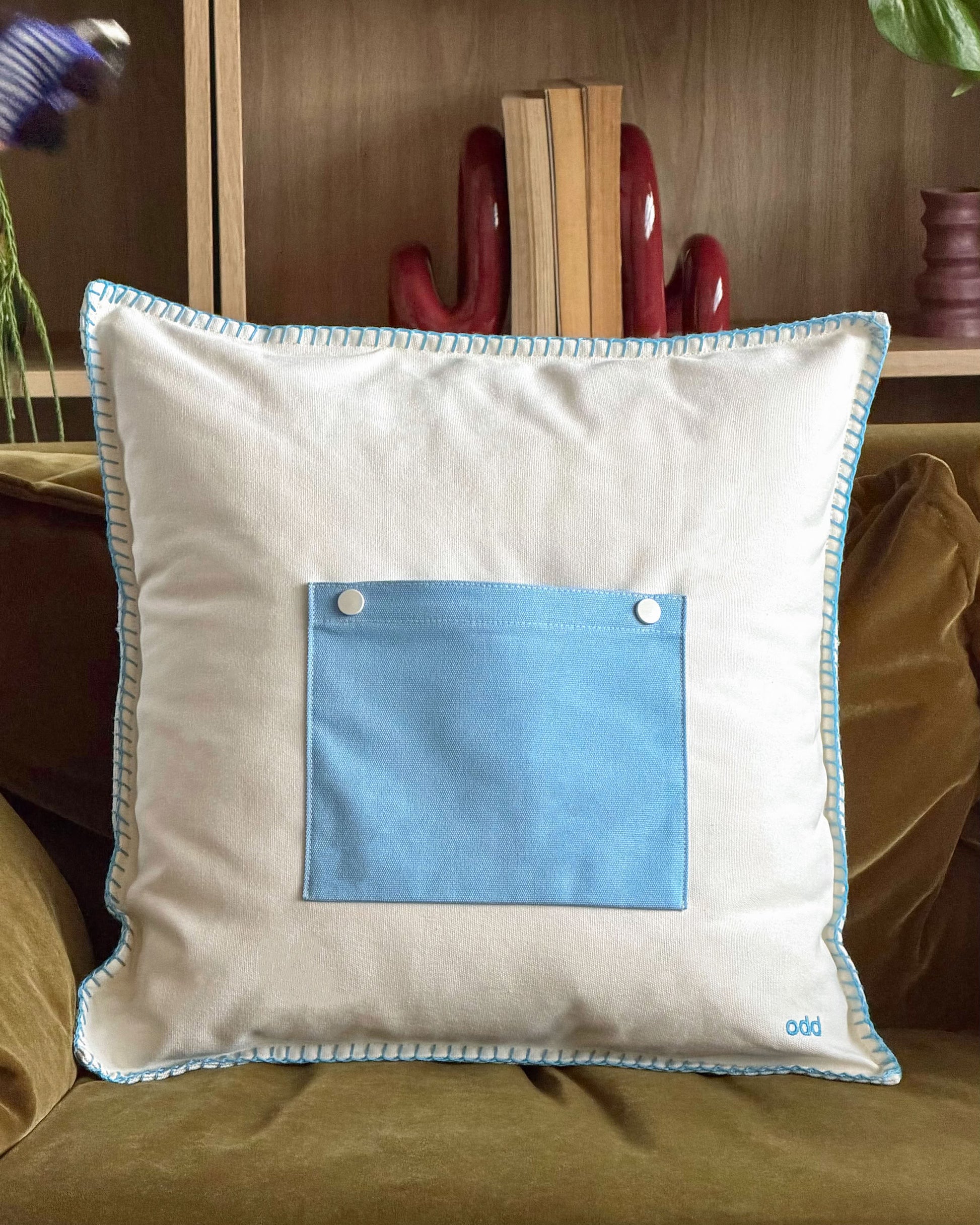 Ordinary Daily Design Pocket Cushion Cover Cream/Blue