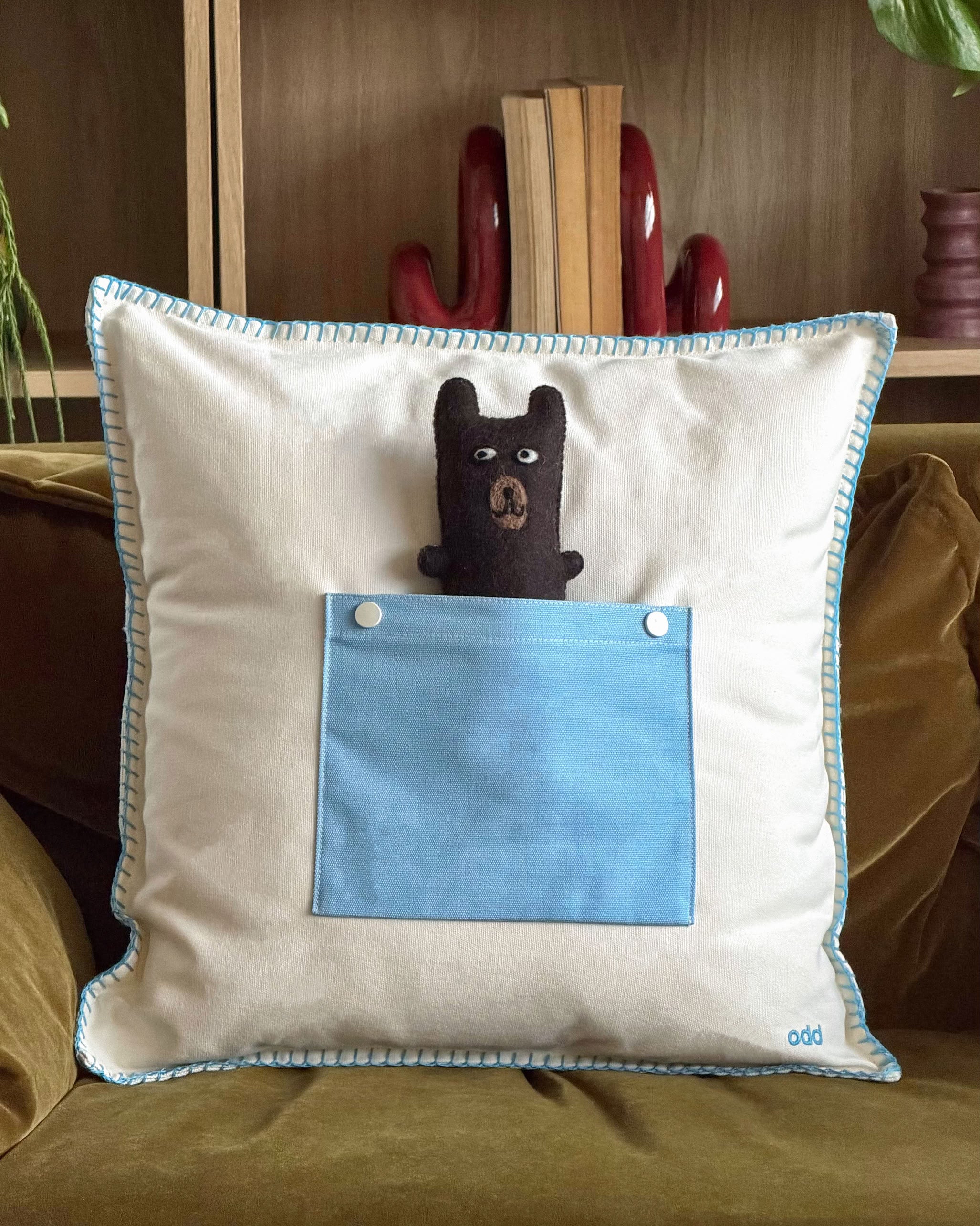 Ordinary Daily Design Pocket Cushion Cover - Cream/Blue