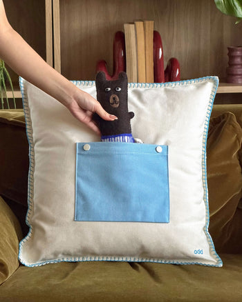 Ordinary Daily Design Pocket Cushion Cover Cream/Blue