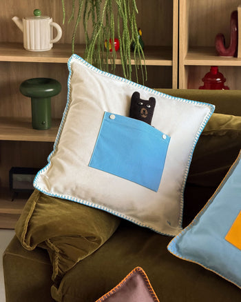 Ordinary Daily Design Pocket Cushion Cover Cream/Blue