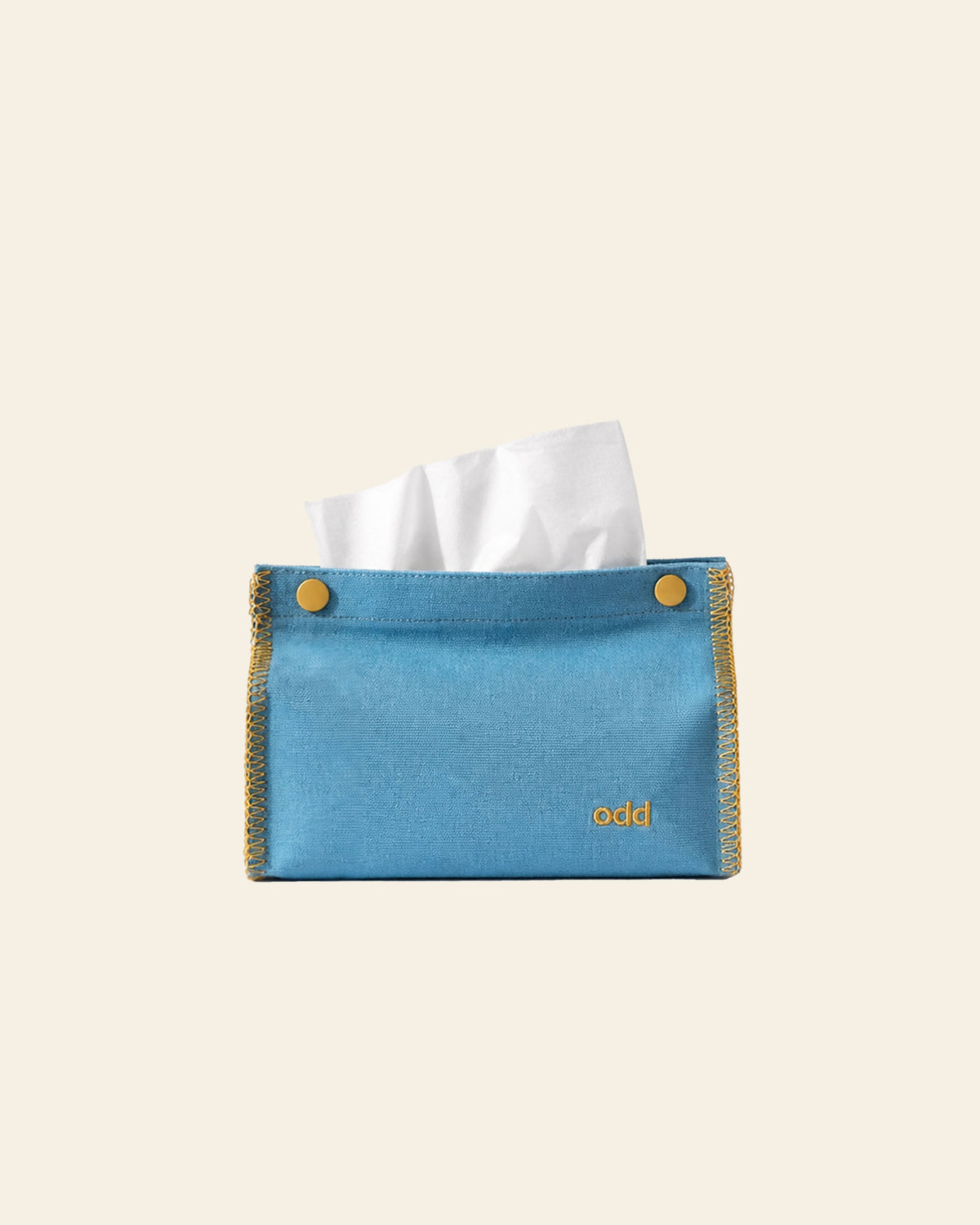 Ordinary Daily Design Tissue Case Blue/Yellow Stitch