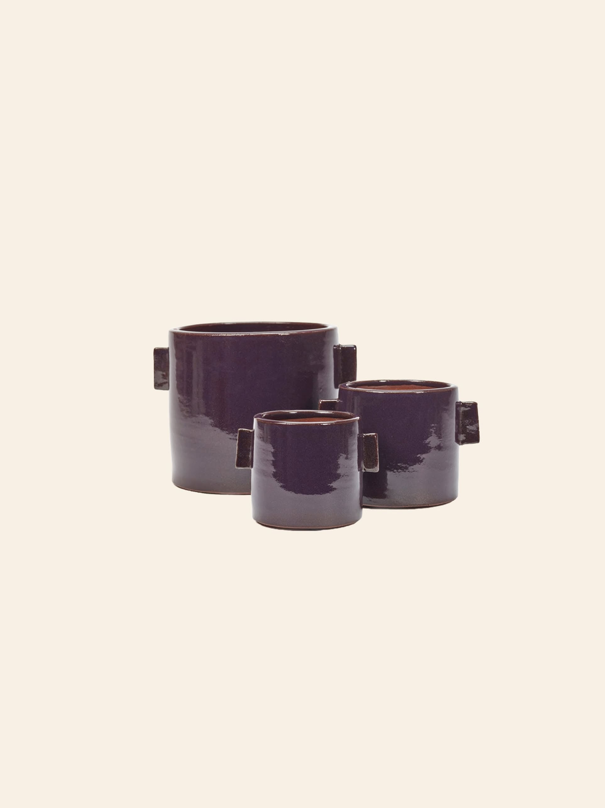 Serax Urban Jungle Glazed Flower Pot M Aubergine