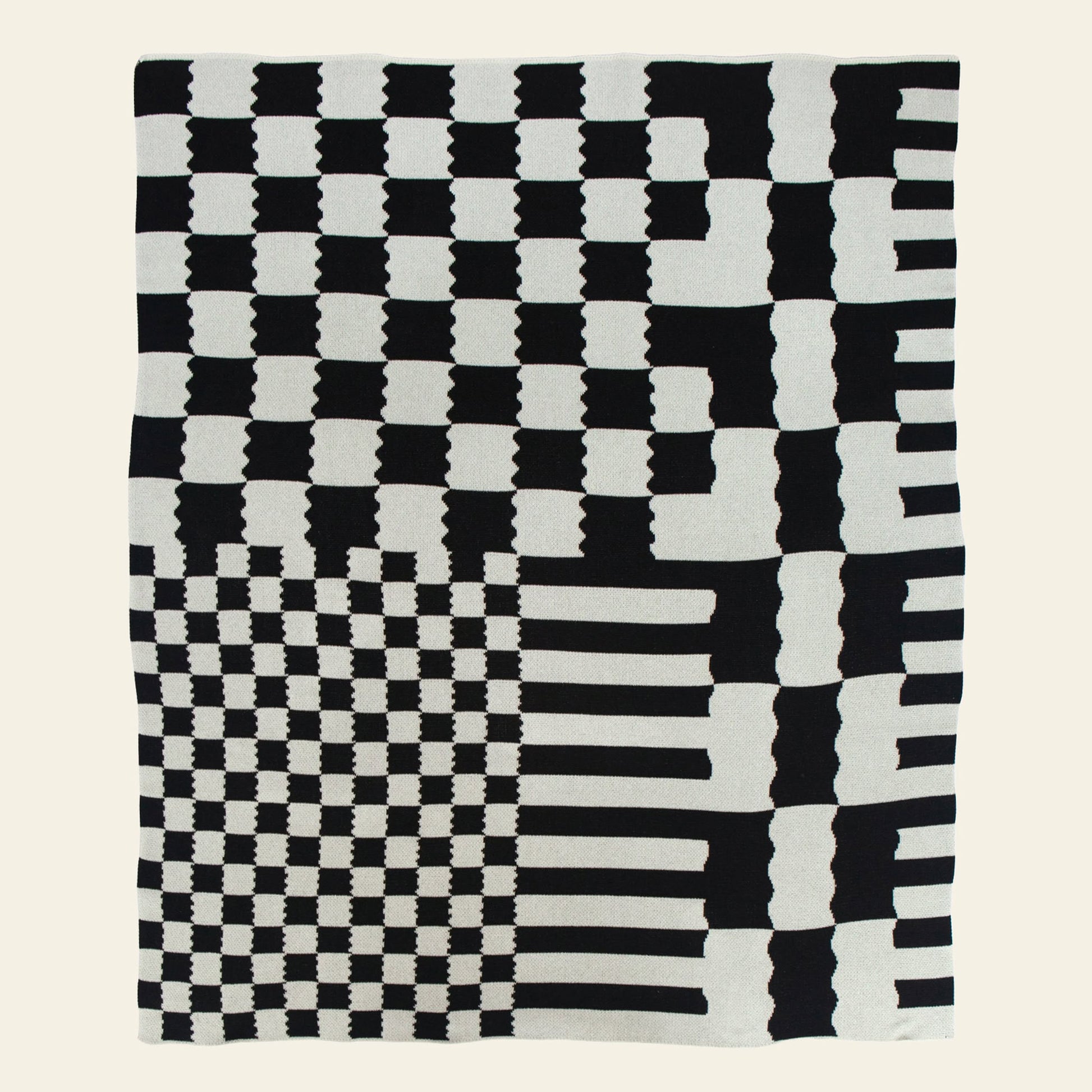 Slowdown Studio Chilton Black/White Knit Blanket Multicolour