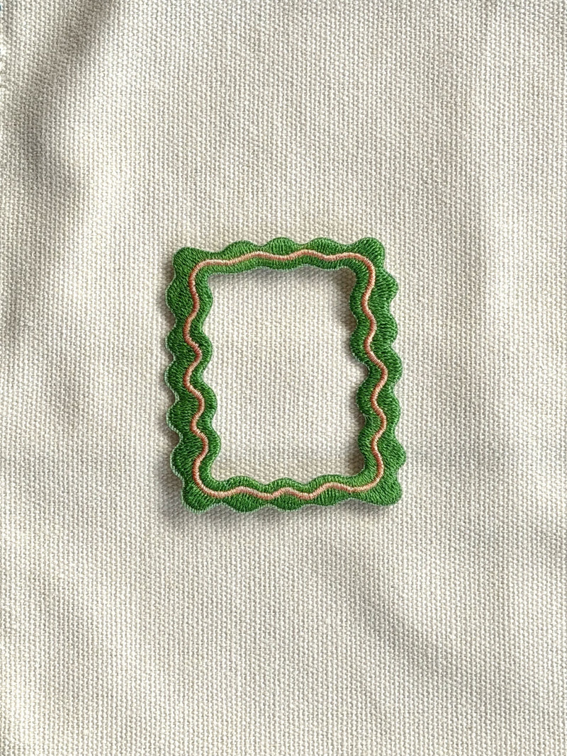 Stacked Store Green Wavy Frame Patch