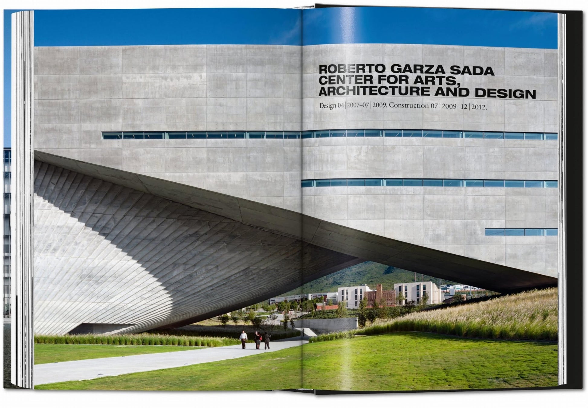 The TASCHEN Ando: Complete Works 1975-Today book celebrates minimalist architecture, featuring striking images of modern concrete structures set against cityscapes and mountains, with people strolling on grassy grounds.