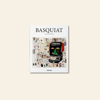 TASCHEN Basquiat by TASCHEN showcases a collage-style cover with abstract art, capturing Jean-Michel Basquiat’s signature contemporary style and cultural expression on a light, sketch-filled background.