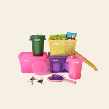 THOR Mini Totes Box With Lid DC Clear Yellow