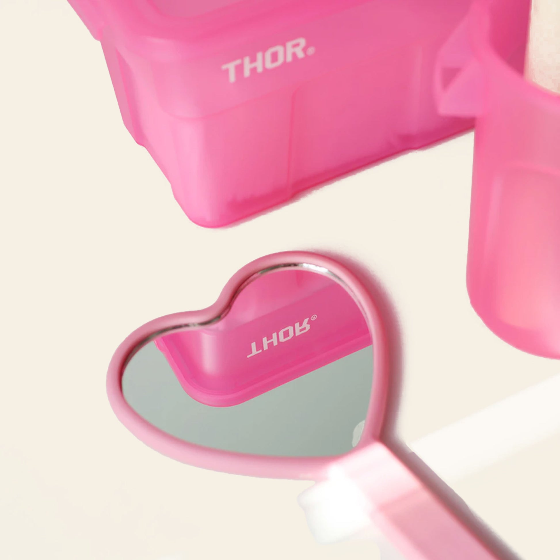 THOR Round Mini Container DC Clear Pink