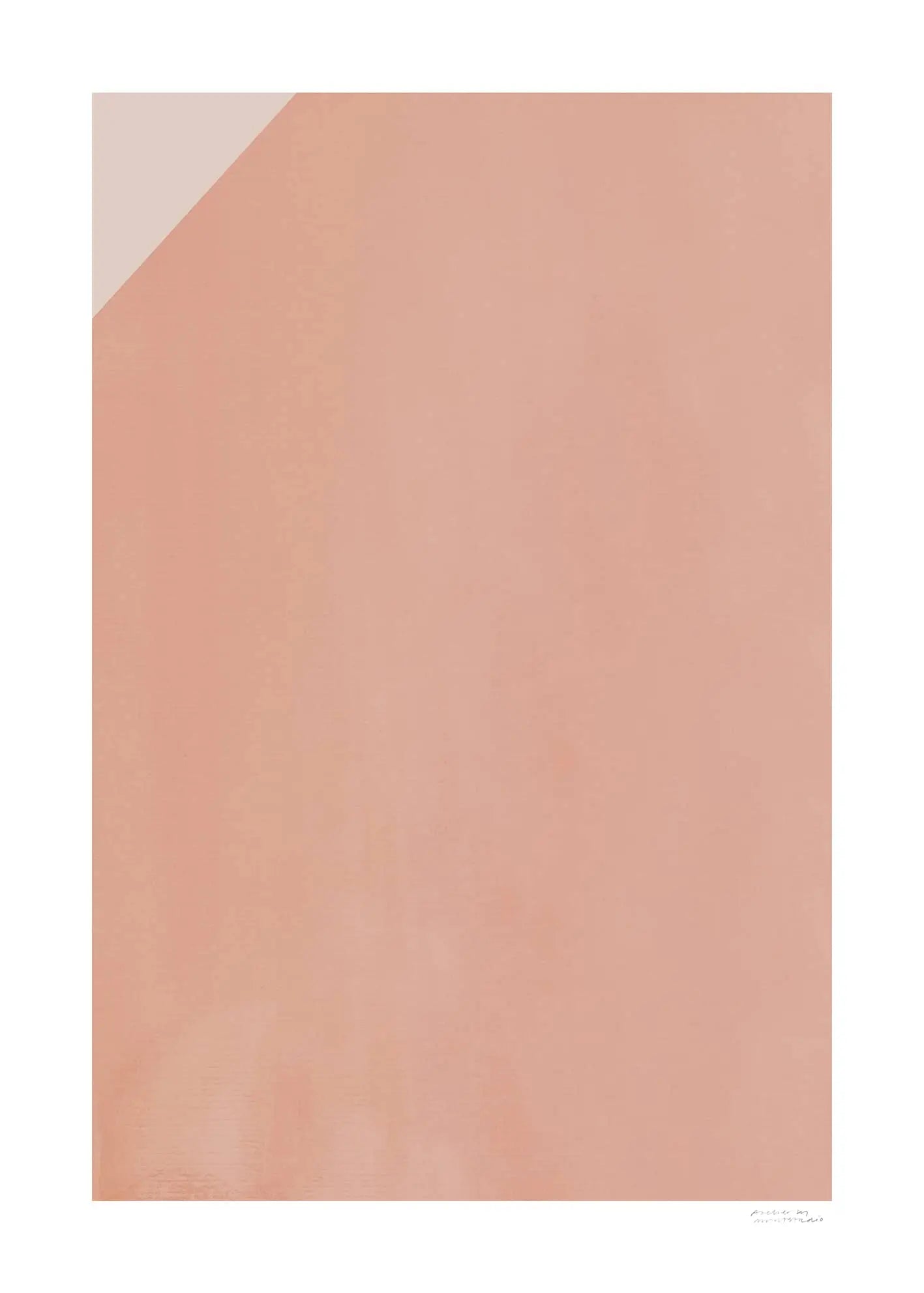 The Poster Club Ana Frois - Orange Pendant (50x70) features minimalist art with a muted peach background and a small beige triangle. This fine art giclée print by The Poster Club is abstract, archival quality, and perfect for modern interiors.