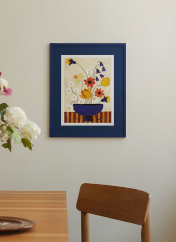 The Poster Club Frankie Penwill Colourful Bunch in Blue Vase (30x40) Poster