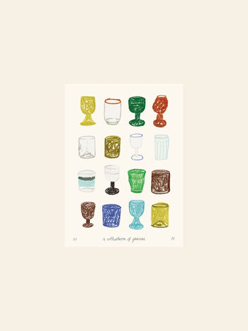The Poster Club Isabelle Vandeplassche A Collection of Glasses (30x40) Poster