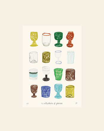 The Poster Club Isabelle Vandeplassche A Collection of Glasses (50x70) Poster