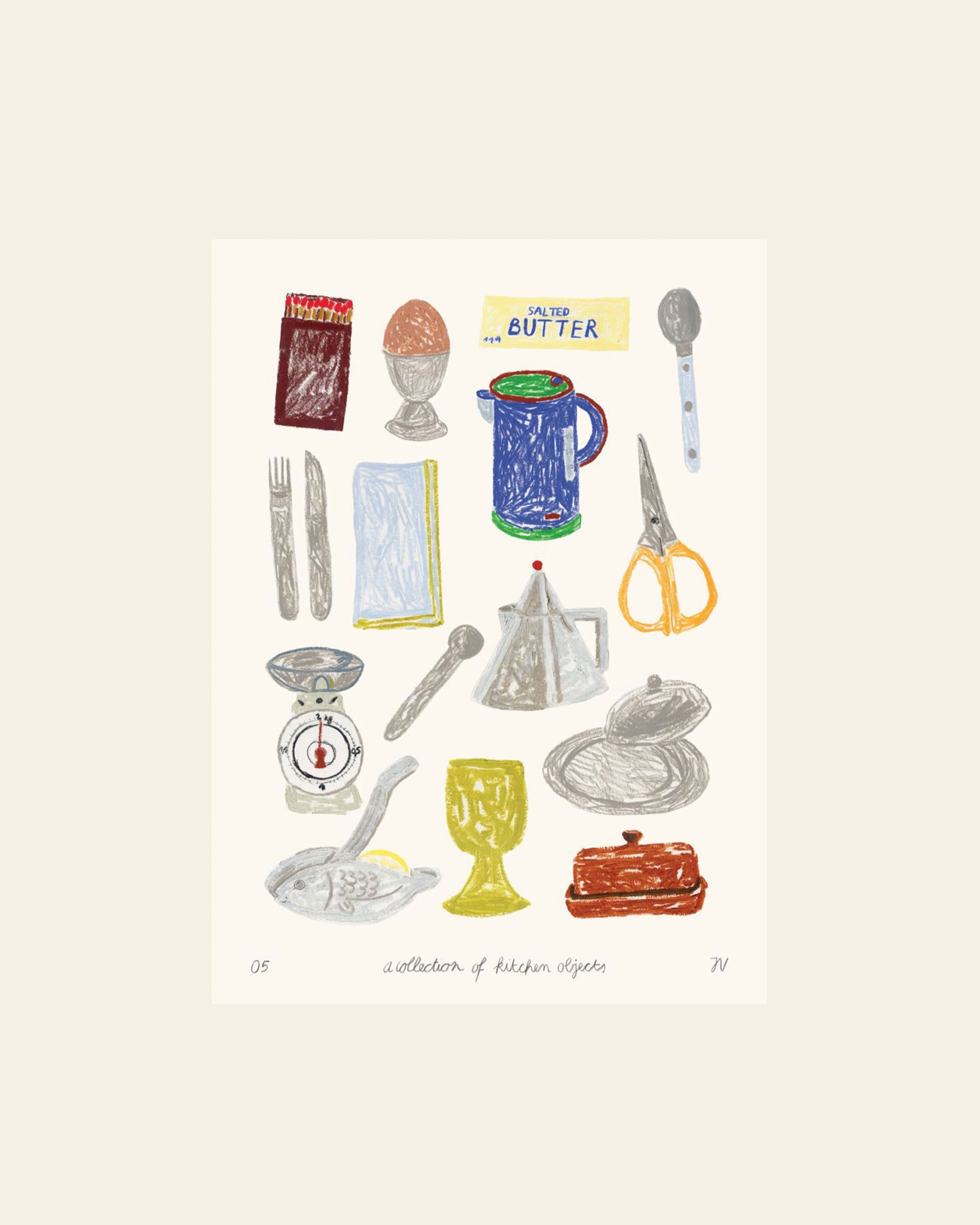 The Poster Club Isabelle Vandeplassche A Collection of Kitchen Objects (50x70) Poster