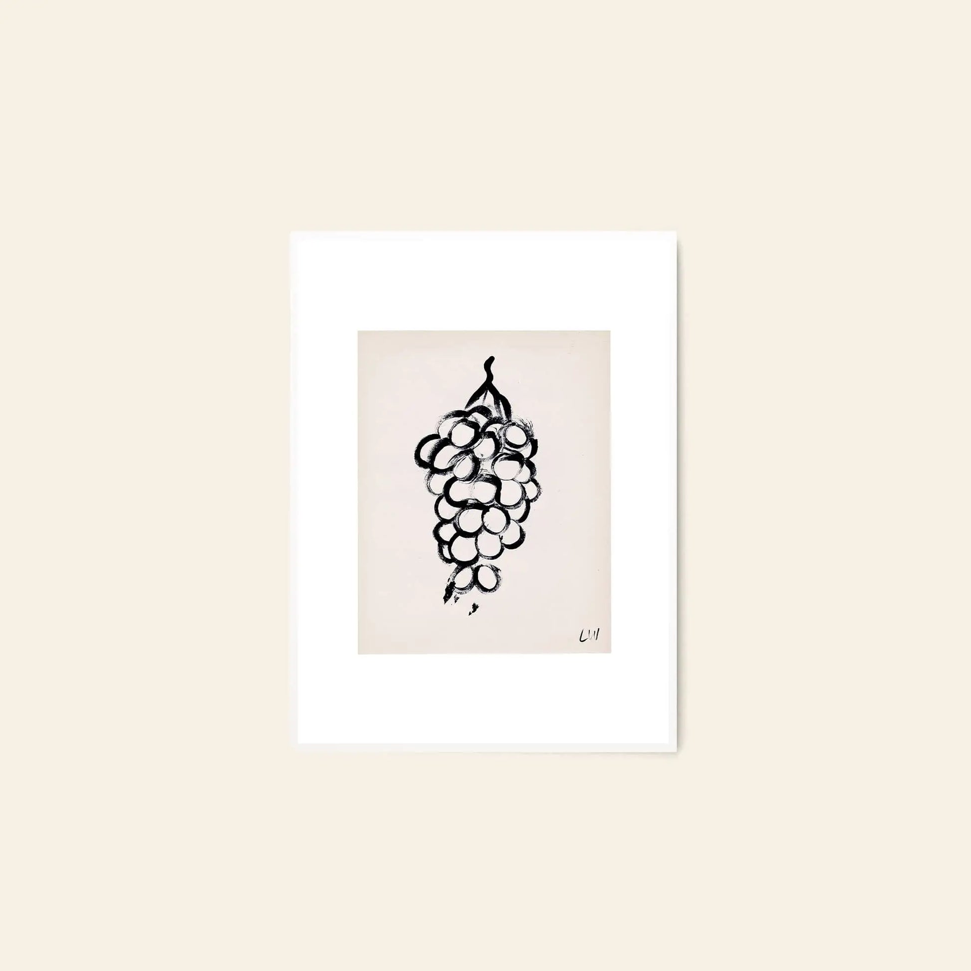 Minimalist blue ink art print of flowers in a vase, sized 50x70 cm and exclusive to The Poster Club. Designed by Madelen Möllard, this piece features simple forms with the artist’s signature on the lower right corner.