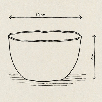 The Urban Nature Culture Good Morning Bowl features a soft pink pastel finish, a hand-drawn wavy rim, and measures 19 cm wide by 8 cm high—ideal for breakfast on a textured surface.