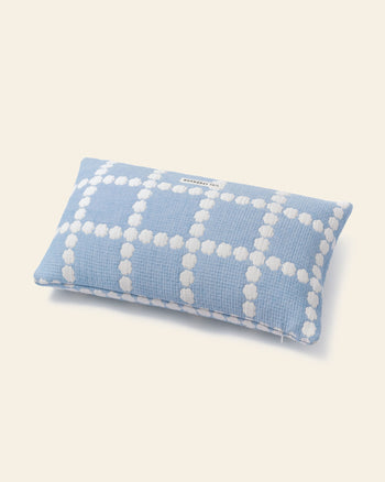 WARMGREY TAIL Blossom Check Cotton Modal Cushion & Pillow Case Blue Base