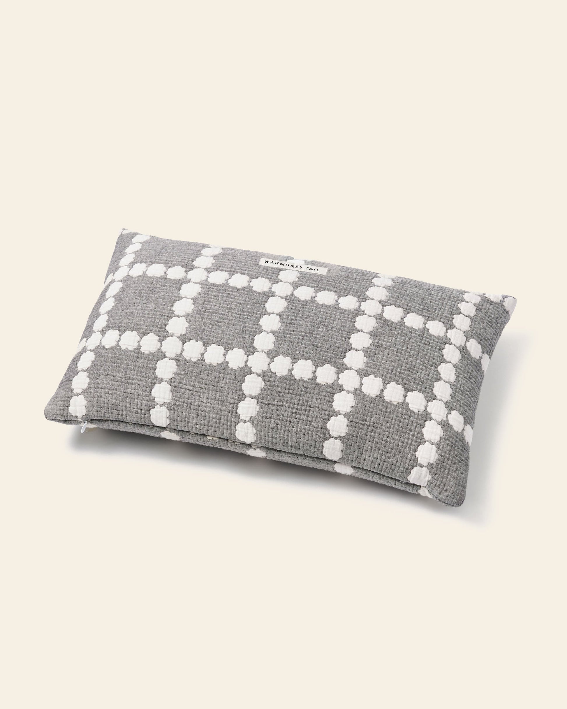 WARMGREY TAIL Blossom Check Cotton Modal Cushion & Pillow Case Warmgrey Base