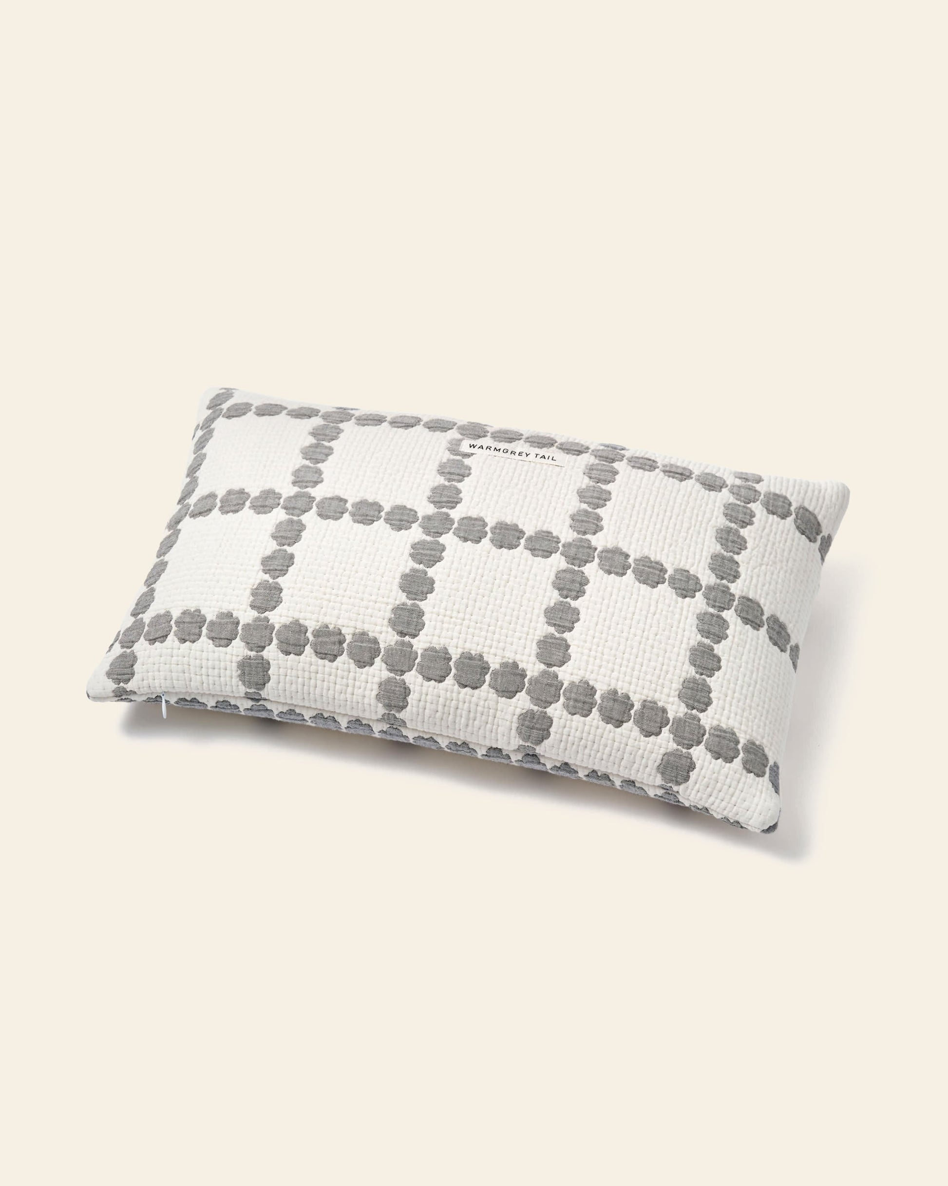 WARMGREY TAIL Blossom Check Cotton Modal Cushion & Pillow Case Warmgrey Line
