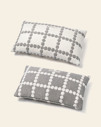 WARMGREY TAIL Blossom Check Cotton Modal Cushion & Pillow Case Warmgrey Line