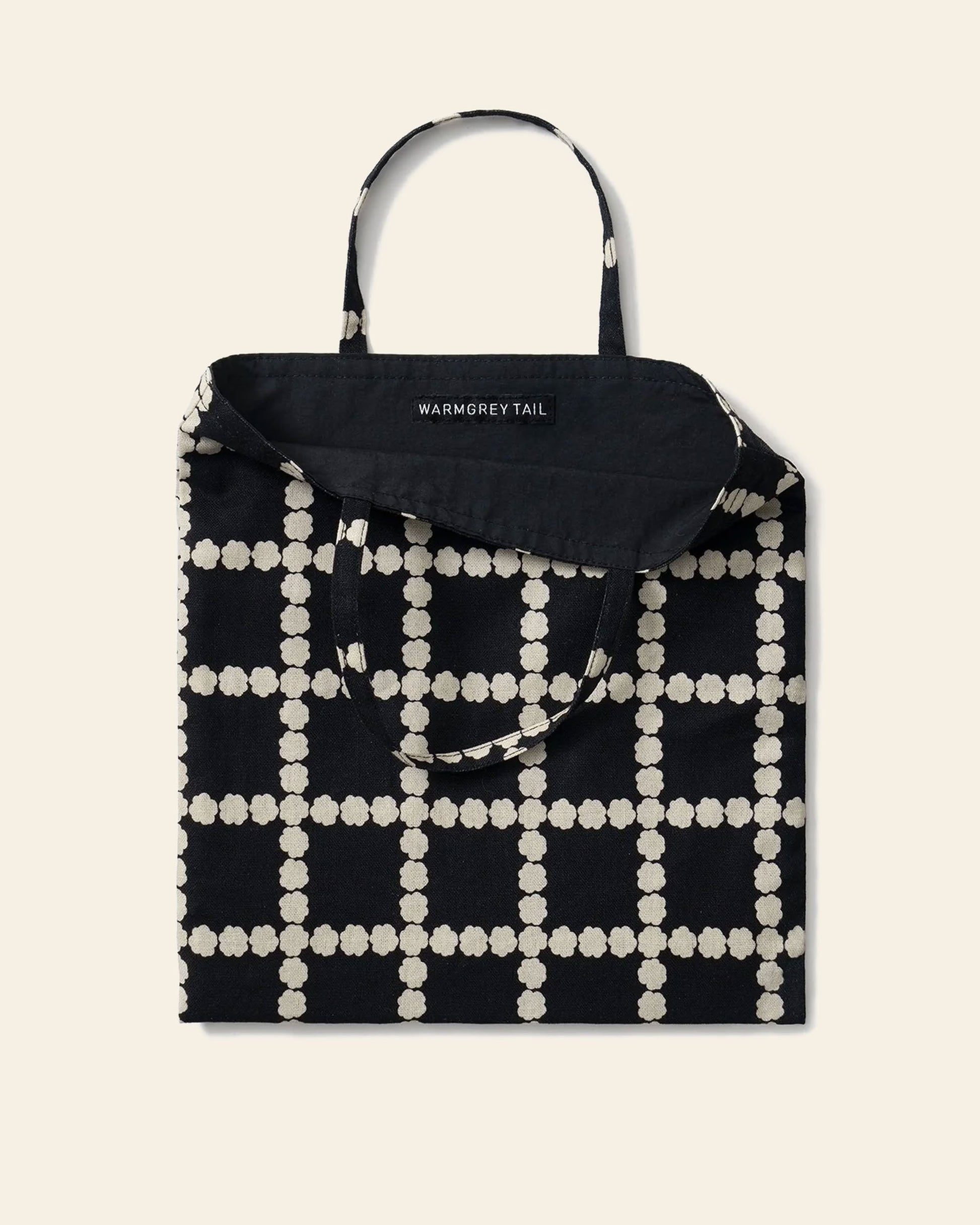 WARMGREY TAIL Blossom Check Mini Bag Black