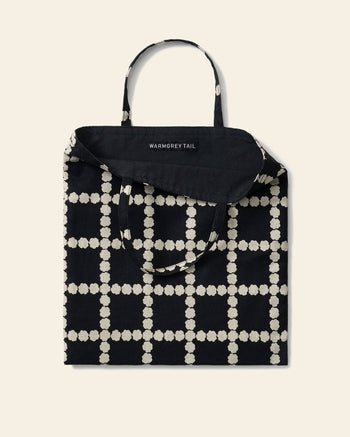WARMGREY TAIL Blossom Check Mini Bag Black