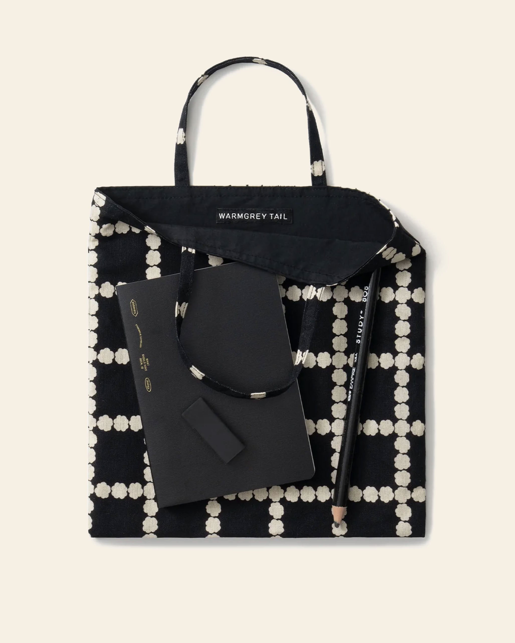 WARMGREY TAIL Blossom Check Mini Bag - Black