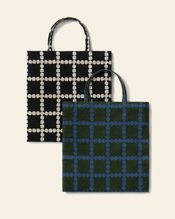 WARMGREY TAIL Blossom Check Mini Bag Black