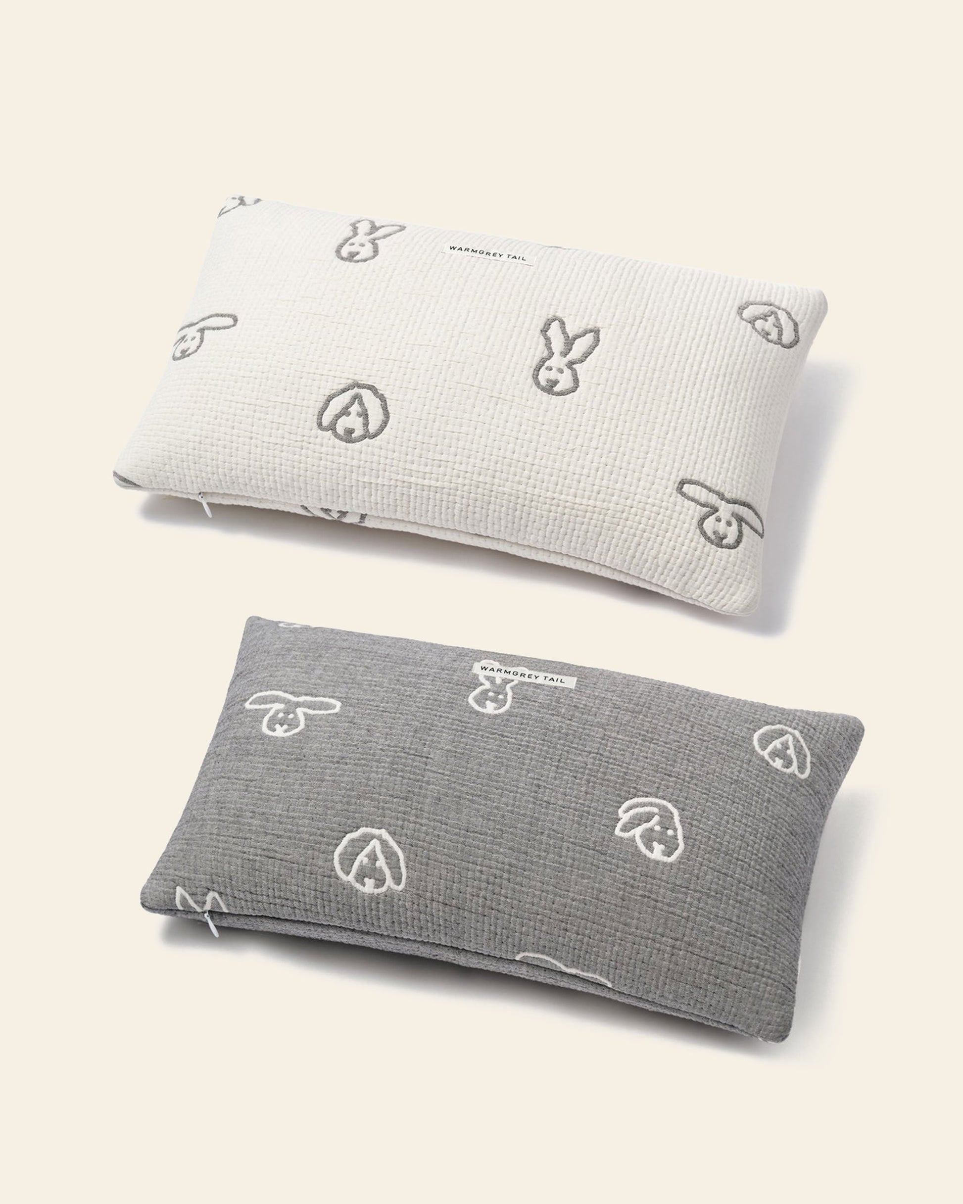WARMGREY TAIL Bunny Bunny Cotton Modal Cushion & Pillow Case Warmgrey Base