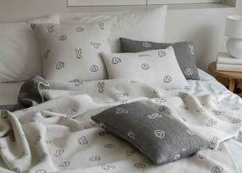 WARMGREY TAIL Bunny Bunny Cotton Modal Cushion & Pillow Case Warmgrey Base