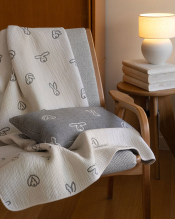 WARMGREY TAIL Bunny Bunny Cotton Modal Cushion & Pillow Case Warmgrey Base