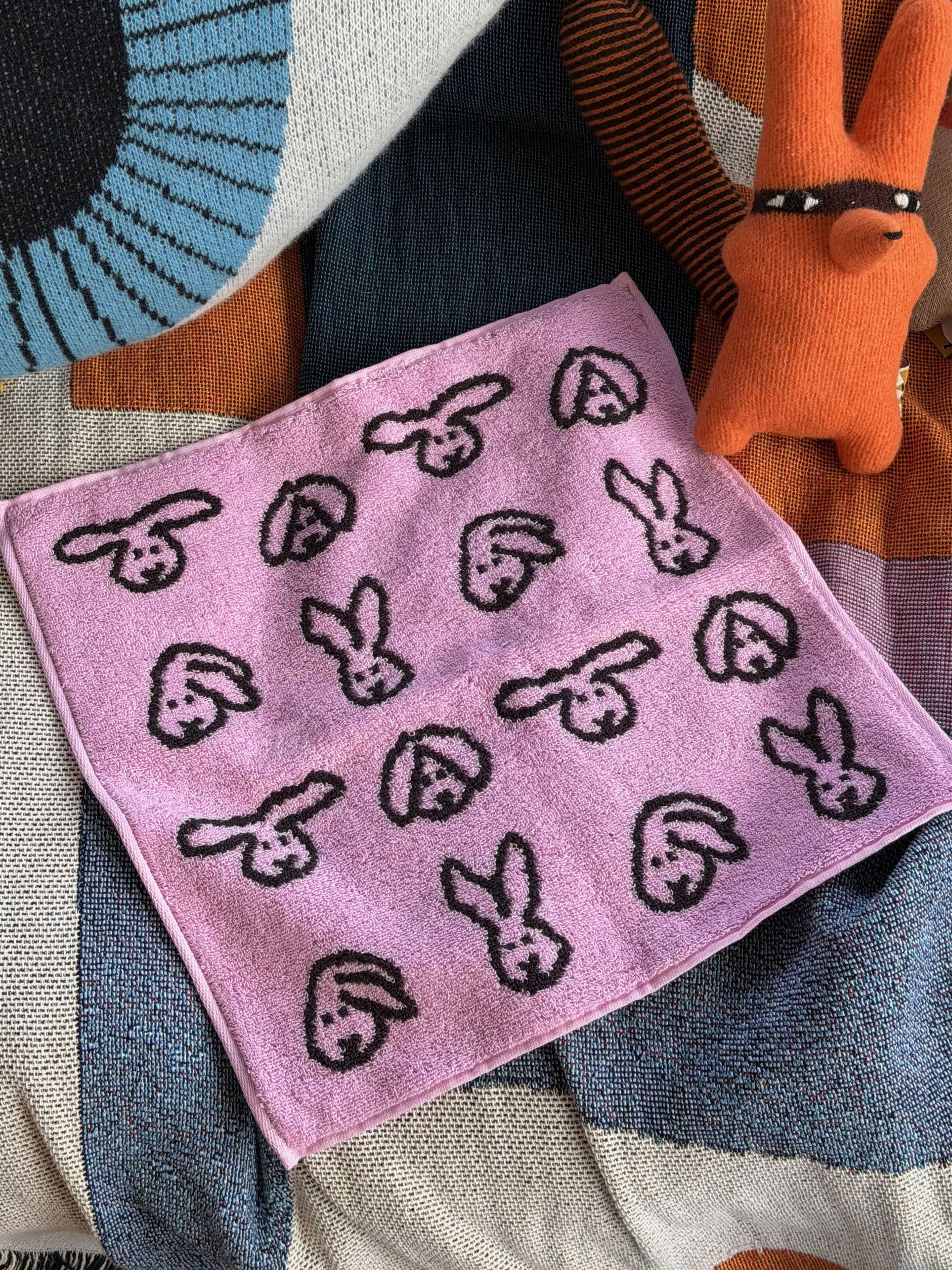 WARMGREY TAIL Bunny Bunny Hand Towel Pink