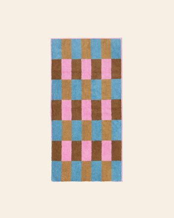 WARMGREY TAIL Check Face Towel Berry Choco