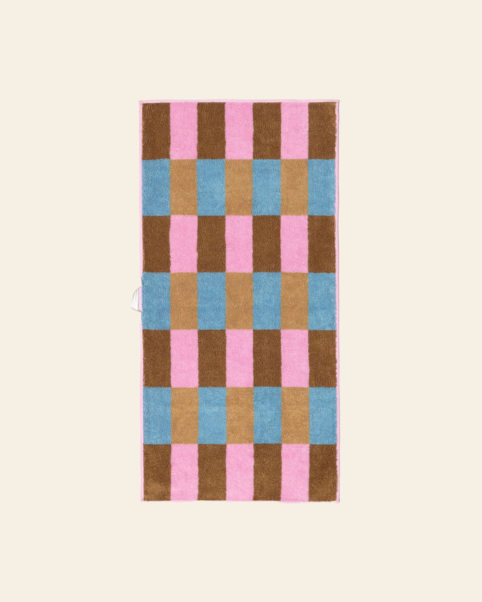 WARMGREY TAIL Check Face Towel Berry Choco