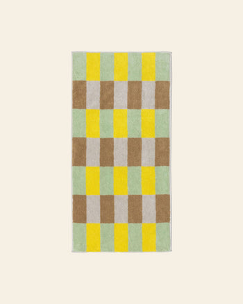 WARMGREY TAIL Check Face Towel Sand Yellow