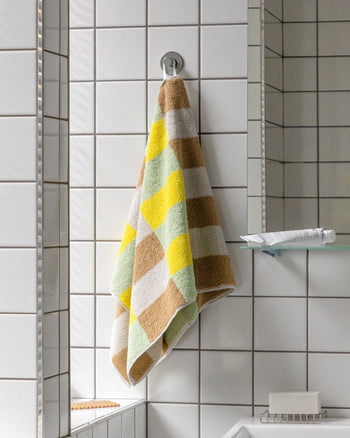 WARMGREY TAIL Check Face Towel Sand Yellow