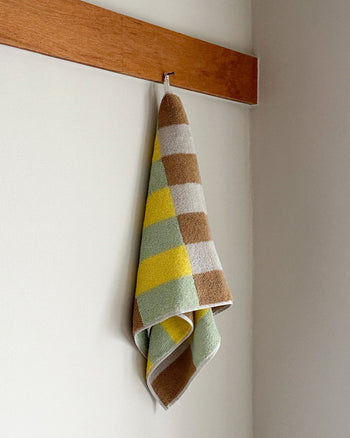 WARMGREY TAIL Check Face Towel Sand Yellow