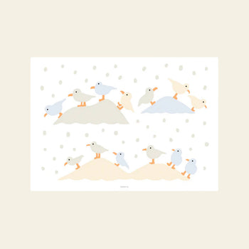 WARMGREY TAIL Gulls Landing Poster (30x40)