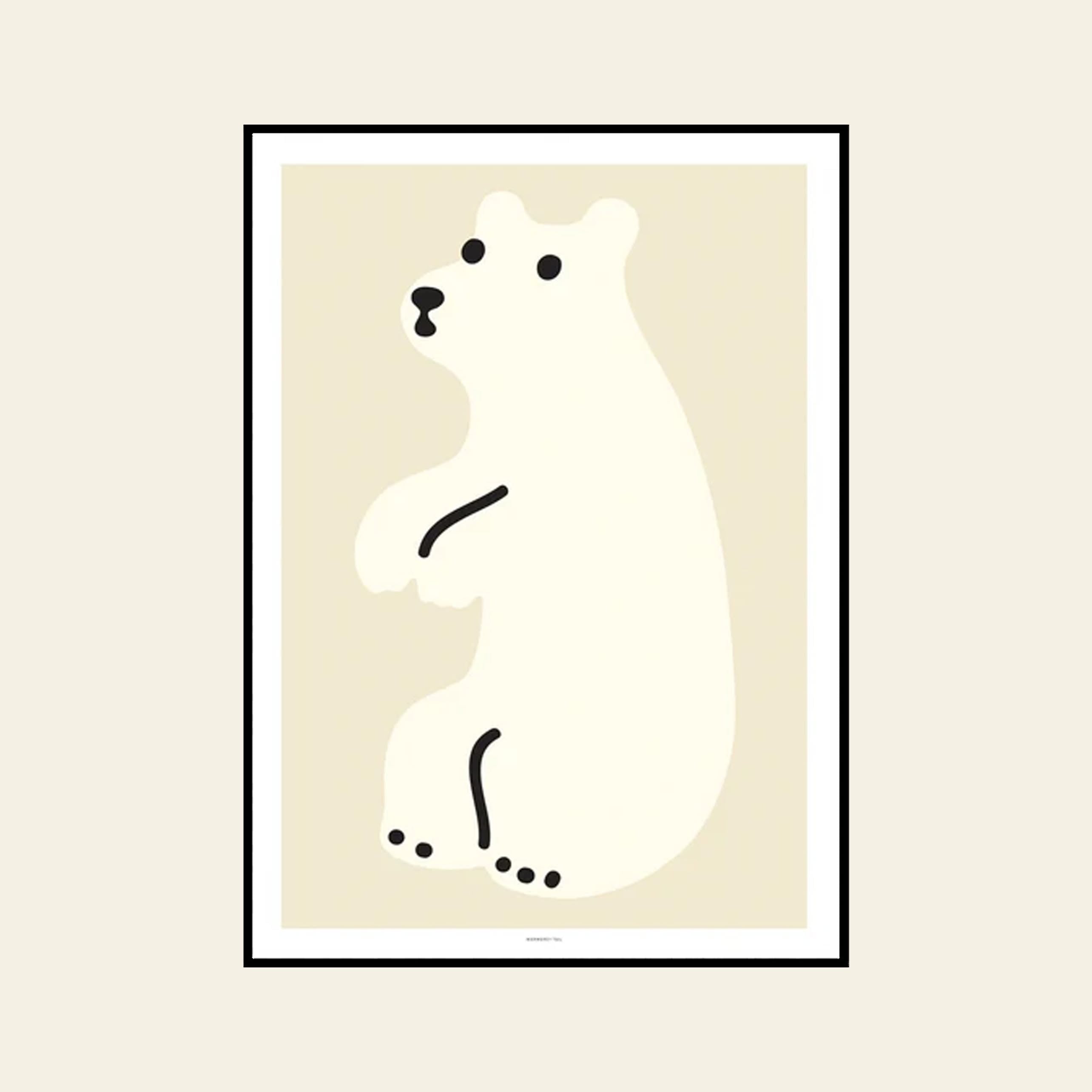 WARMGREY TAIL Huggy Bear Cream Poster (30x40)