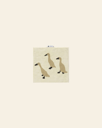 WARMGREY TAIL Indian Runner Ducks Hand Towel Cream