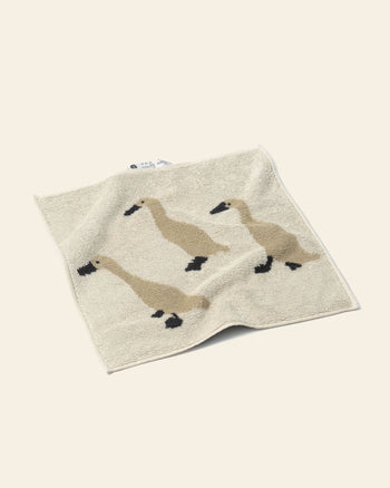 WARMGREY TAIL Indian Runner Ducks Hand Towel Cream
