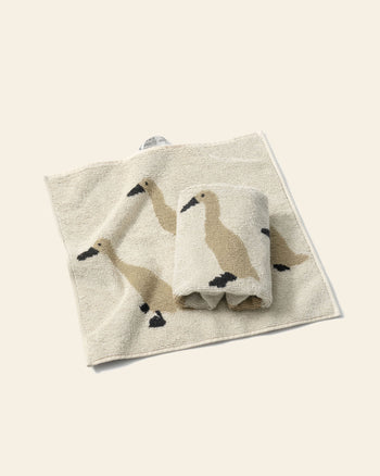 WARMGREY TAIL Indian Runner Ducks Hand Towel Cream