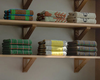 WARMGREY TAIL Monkey Face Towel Blue Stripe