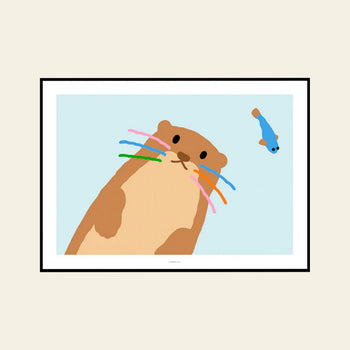 WARMGREY TAIL Otter Light Blue Poster (30x40)