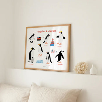 WARMGREY TAIL Penguins & Visitors Poster (30x40)