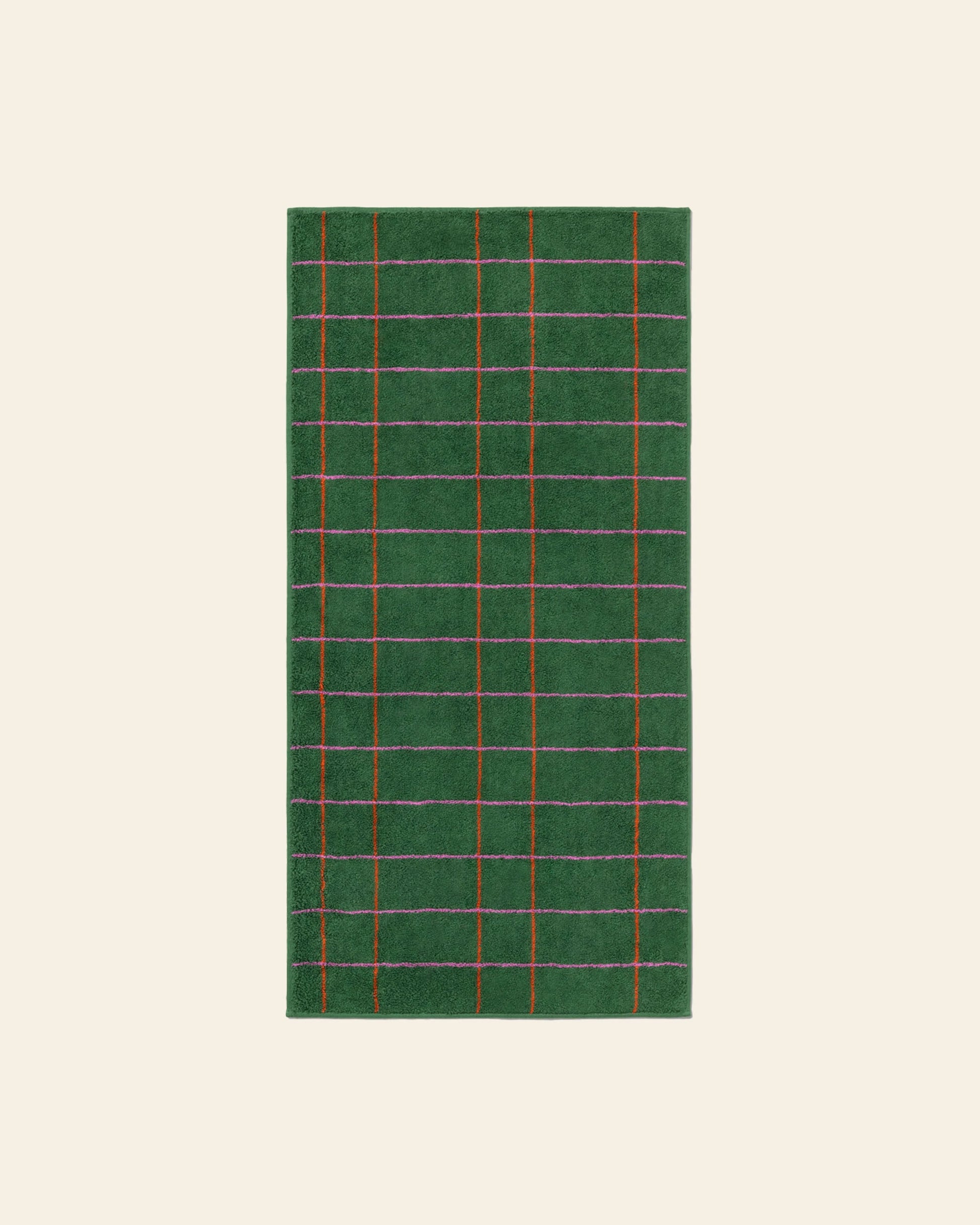 WARMGREY TAIL Tile Face Towel Deep Green
