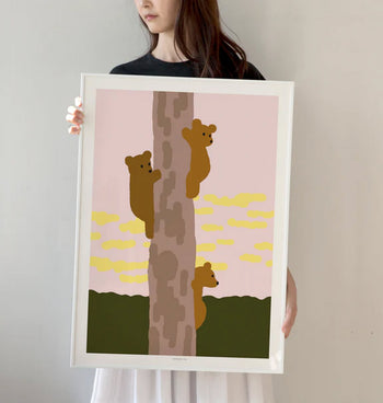 WARMGREY TAIL Tree & Bears Poster (30x40)