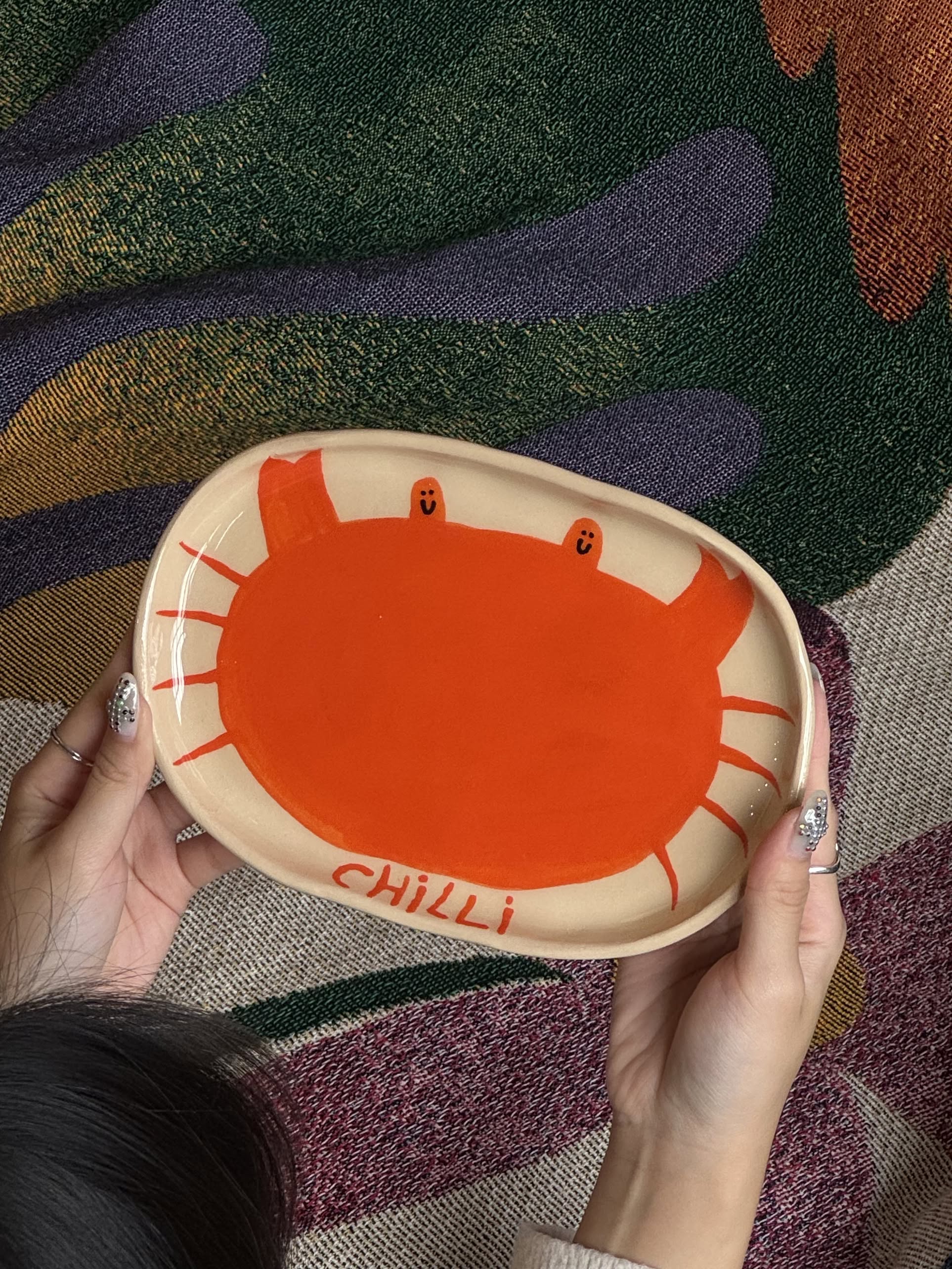 Stacked Store Exclusive x Wobbly Studio Happy Things Plate – Happy Chilli Crab