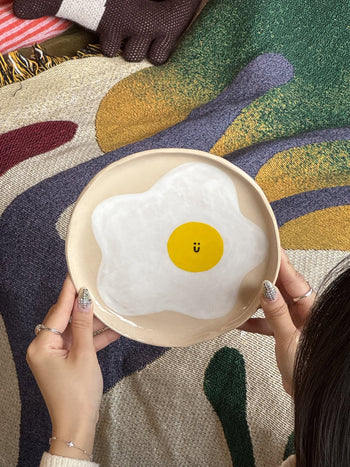 Wobbly Studio Happy Things Plate Happy Fried Egg