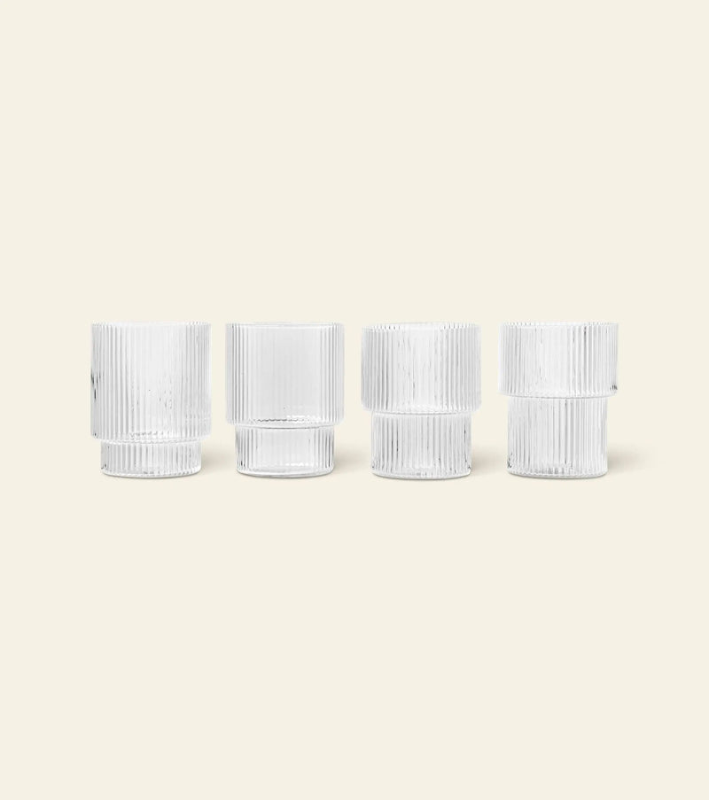 ferm LIVING Ripple Drinking Glasses, Set of 4