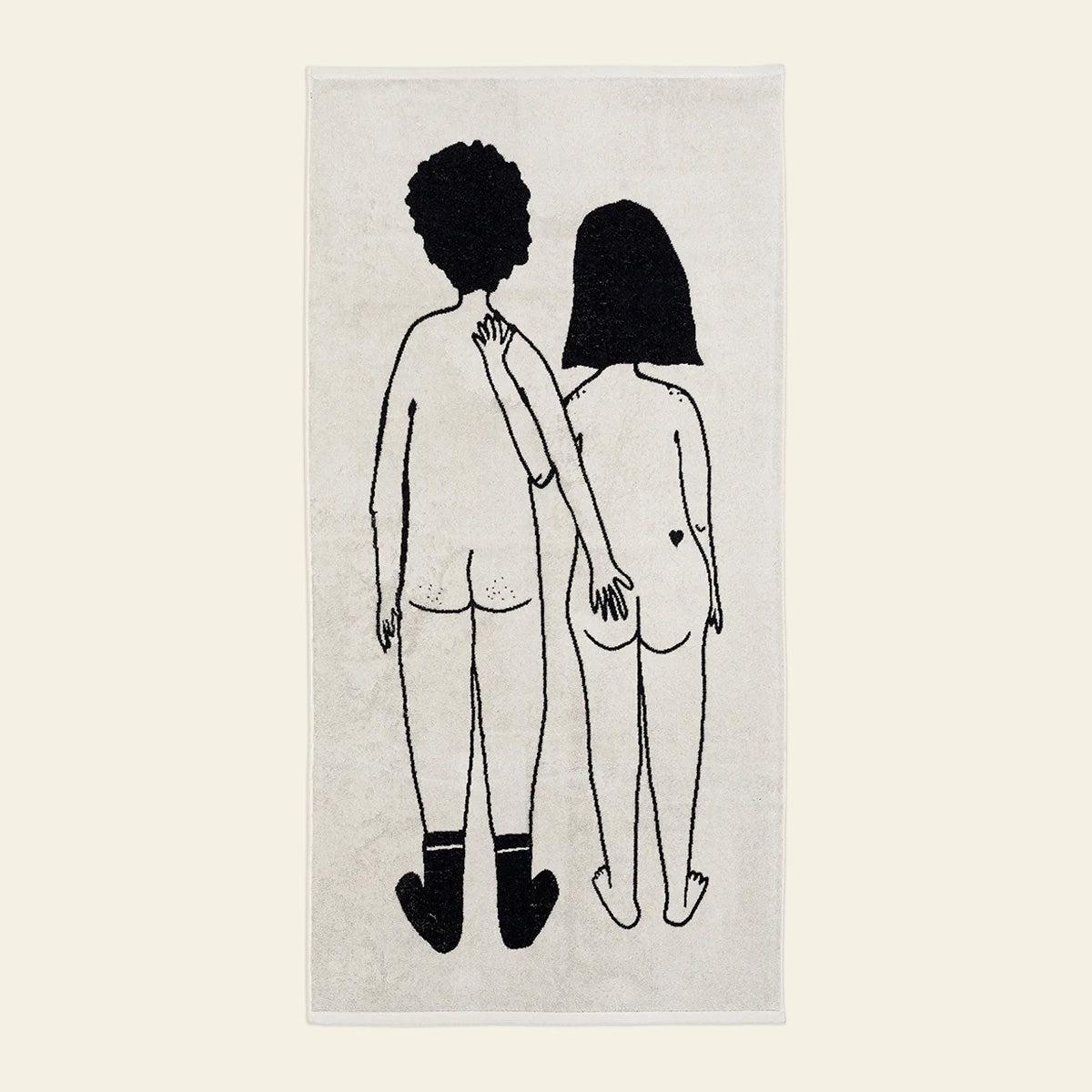 helen b Naked Couple Back Bath Towel
